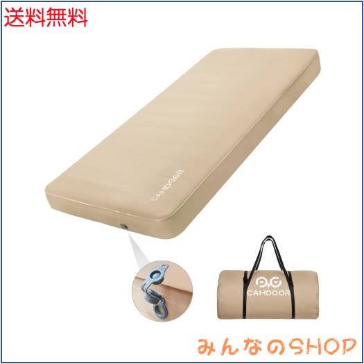 CAMDOOR キャンプ マット エアーマット 厚手 10cm 【30秒自動膨張･ソフトな手触り】インフレーターマット 自動膨張 キャンパー 車中泊 キ