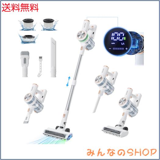 掃除機 コードレス 45000Pa 【業界初 ムードライト登場】 OZURIA コードレス掃除機 自立式 着脱式バッテリー 軽量 3段吸引力 サイクロン