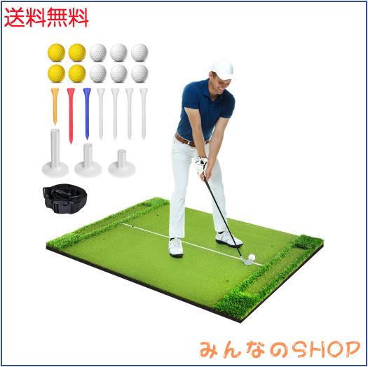 KOOPRO ゴルフマット 練習用 大型 2WAY芝 150×120cm ゴルフショット用マット ゴルフ 自宅 室内 屋外 素振り ドライバー スイング 練習用