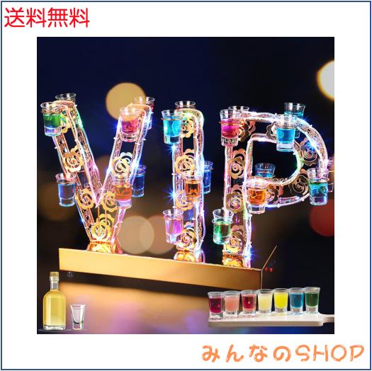 PluieSoleilテキーラ観覧車 25ml-24カップ 7色のライト 誕生日パーティー バーホテルLEDワイングラス収納ラック カクテルパーティー KTV