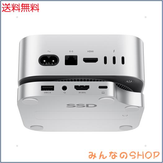 PULWTOP 9 in 1 USB C ハブ Mac Mini M4/ M4 Pro 2024専用 容量拡張 アクセサリー M.2 PCIe SSDスロット付, 1 x HDMI 4K 60Hz, 3 x USB-A