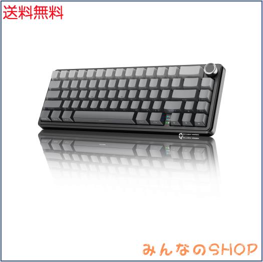 MAMBASNAKE×ATTACKSHARK X66 ゲーミングキーボード 65%レイアウト ガスケット ホットスワップ対応 三つの接続モード 2.4Ghz無線/Bluetoo