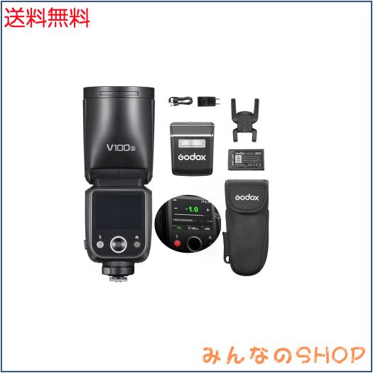 Godox V100S V100-S 100Ws TTL タッチスクリーン ラウンドヘッドカメラフラッシュスピードライト、Sonyカメラ用 2.4G ワイヤレス、フルパ