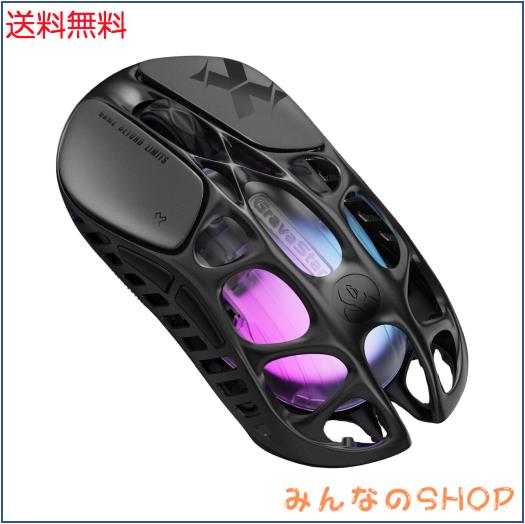 GravaStar Mercury X ゲーミング マウス 無線 ワイヤレス 49g軽量 1Kポーリングレート PAW3950センサー 32000DPI 低遅延 高感度 2.4G/Blu