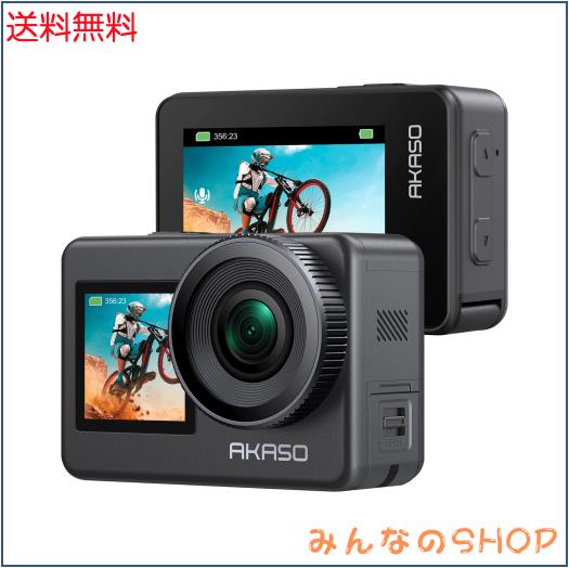 AKASO Brave7 アクションカメラ4K60fps 20MP IPX8本機防水10M 水中カメラ 6軸手ぶれ補正 音声制御機能 外部マイク対応 アクションカム ス
