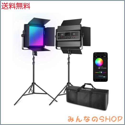 NEEWER RGB1200 RGBビデオライト 2パックセット 60W LED撮影ライト 1%精密調光 高輝度 2500K-8500K 22000Lux 高演色性 CRI97+ 360°フル