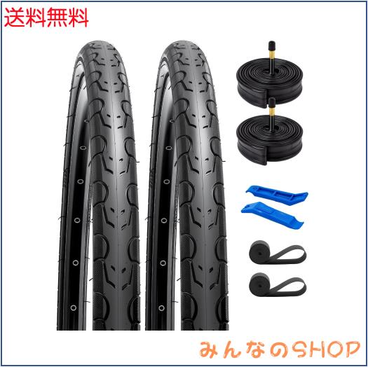 2本セット,700 38c タイヤ,700x38c 40-622 自転車タイヤ + 700x35/43c チューブ 肉厚 米式バルブ48mm +リムテープ+ タイヤレバ,Y-270