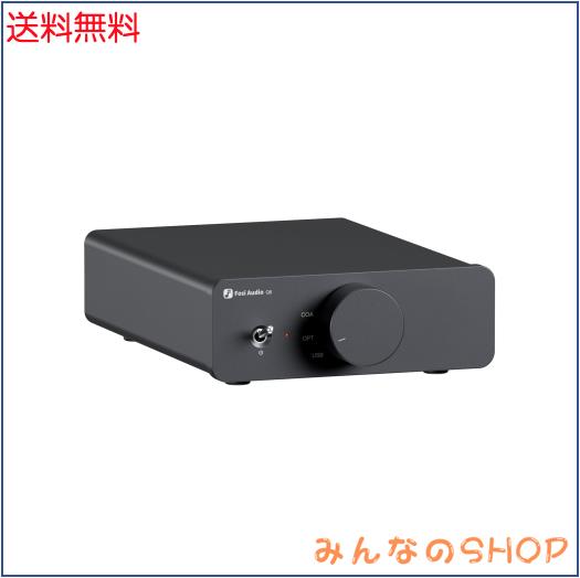 Fosi Audio Q6 ミニデスクトップ DAC、USB C デジタル-アナログ オーディオ コンバーター、ホーム ステレオ アンプおよびヘッドフォン ア