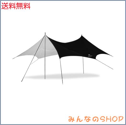 Mountainhiker 大型タープ 640×565cm シルバーコーティング210Dポリエステル UPF50+ UVカット 防水3000mm 耐久性 屋外 キャンプタープ