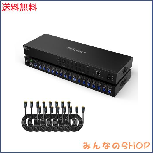 TESmart USB3.0 HDMI KVMスイッチ 16入力1出力 4K@60Hz KVM切替器 16