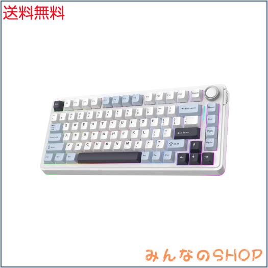 EPOMAKER EA75 75% RGB 無線ゲーミングメカニカルキーボード ノブ付き 2.4GHz/Type-C/Bluetooth クリーミーワイヤレスキーボード 透光PBT