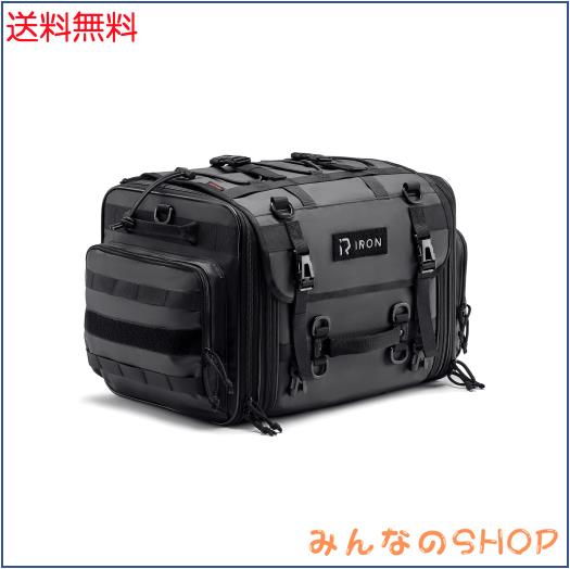 RIDEIRON バイクシートバッ グ ツーリングバッ グ 40L-60L 大容量 防水カバー付き