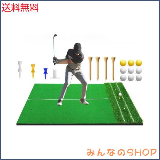 TUIYIDUO ゴルフマット 大型 ゴルフ練習マット 耐久性が高い 屋外 室内 150x117cm 素振り ドライバー スイング アプローチ練習 フルショ