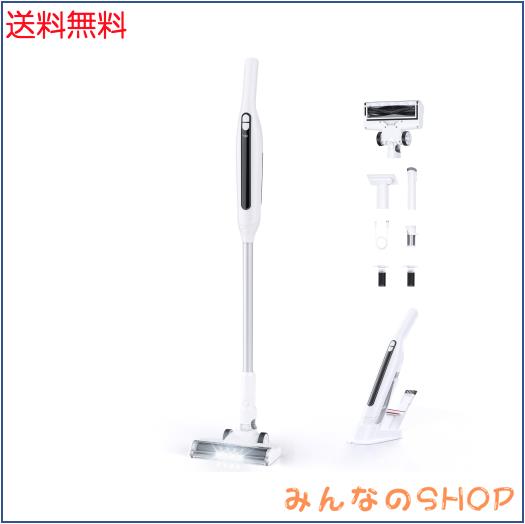 掃除機コードレス 軽量 強力【2025最新型!業界初!55KPa強力吸引＆超軽量0.6kg＆スタンド不要の自立式＆Type-C充電式＆LEDライト】 サイクロン