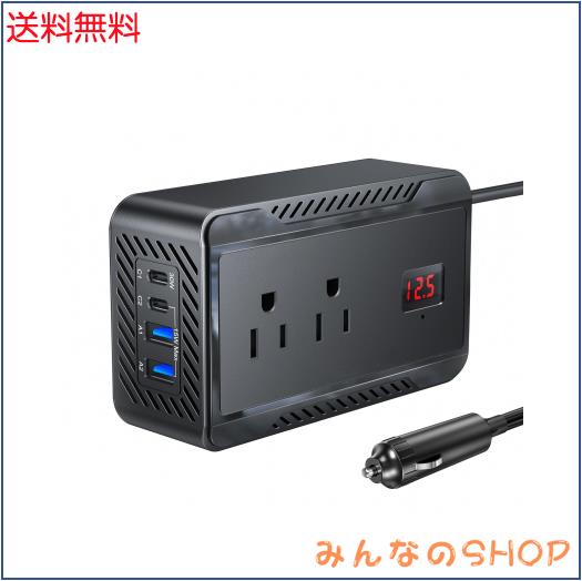 BESTEK インバーター 200W 修正正弦波 DC12VをAC100Vに変換 シガーソケット 接続 USB-C PD30W 急速充電 ノートPC・家電対応 車中泊・災害