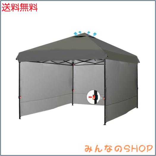 ApeexCanopy タープテント 3m×3m【専用横幕/サイドシート3枚付属】 風抜けベンチレーション 高耐水加工＆シルバーコーティング UVカット