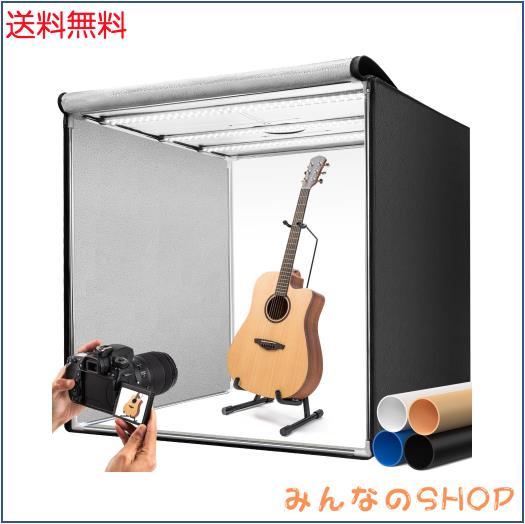 DUCLUS 撮影ボックス 100cm 撮影キット 折りたたみ、高い CRI＞96 の 10500LM LED ライト、無段階調光、360° 調節可能ライトパネル、4色