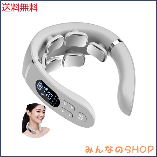 【2025新登場 】ネックケア 首 リラクゼーション器 6つパッド 温熱 EMS＆TENSのW効果 12種類モード 22段階強度 静音軽量 Type-c充電式 液 2025新設計 ・6つパッド 】ネックケア 首 リラクゼーション器 温熱