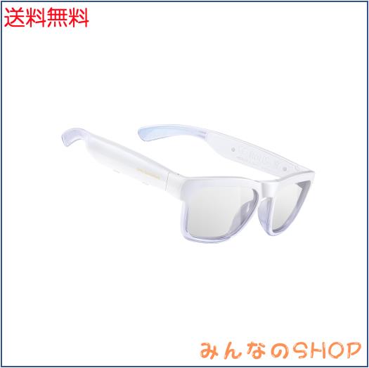 OhOサンシャインAI翻訳スマートグラス、bluetoothスピーカー付き、明るい黒の鏡枠とフォトクロミックレンズ付きで、屋外と屋内に適してい