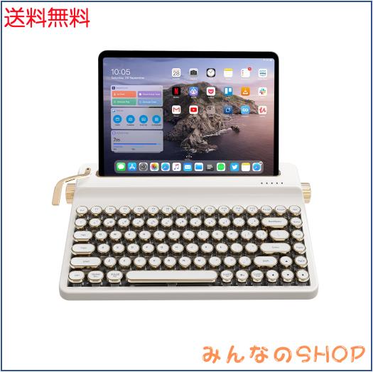 YUNZII QL75 タイプライターキーボード ワイヤレス レトロメカニカルキーボード ホットスワップ対応 パンクスタイルの丸型キーキャップ R