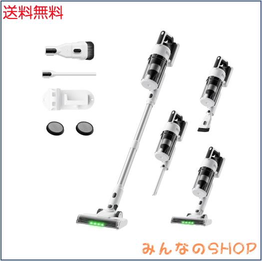 掃除機 コードレス 【2025爆進化！58kPa強力吸引・自立式・55分連続稼働】軽量 視感度最適グリーンLED搭載 スタンド不要 スティック ハン