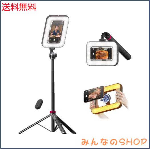 LUXSURE リングライト 【4WAY多機能設計 両面マグネット】 6000mAh充電式 撮影用ライト スマホ撮影スタンド 2500K-9000K CRI＞95高演色