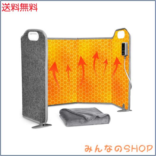 【2026改良モデル】パネルヒーター デスク下 足元ヒーター 【5面折り畳み式 ・8段階温度調節】デスクヒーター 遠赤外線 1-9時間タイマー