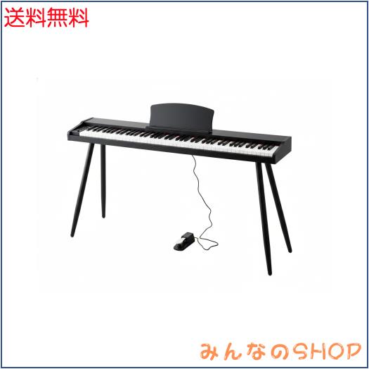XNHUIY 電子ピアノ 88鍵盤 木製ボディ スタンド付き MIDI対応 ペダル付き 電子キーボード 日本語表記 初心者 子供 自宅練習用 ブラック
