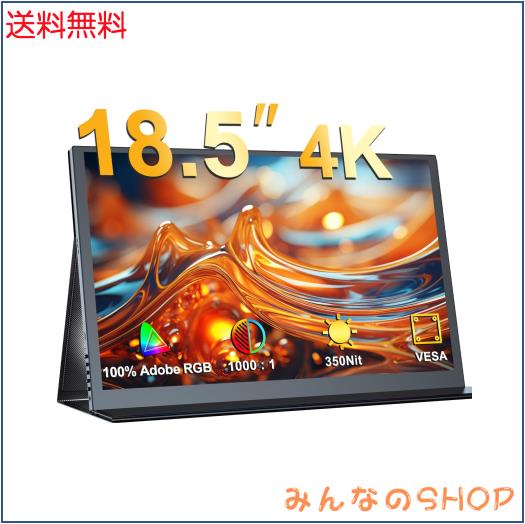 移動性管する 18.5in 4K EVICIV 非光輝 QLED 移動性見せびらかす UHD 【3840x2160 100%Adobe RGB 1000:1 350Nit】 薄型 ポータ