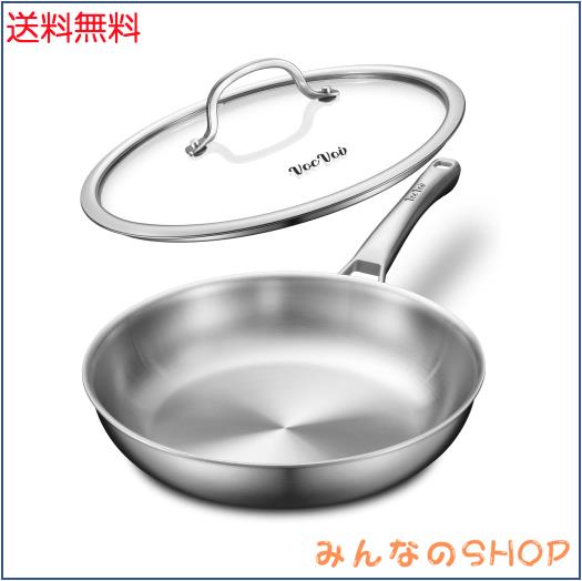 ステンレス フライパン 28cm 蓋付き 全面三層構造 IH・ガス火対応 ノンコーティング 食洗機可 有害物質不使用（PFOA・PTFEフリー） オー