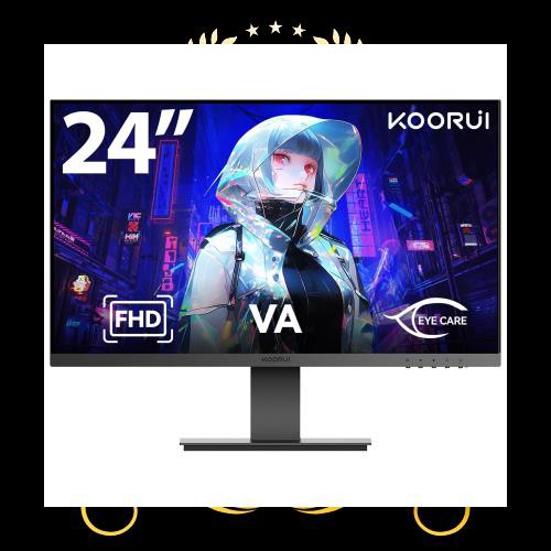 KOORUI モニター 23.8インチ 24N1A ディスプレイ VAパネル (スピーカー非搭載) フルHD 75Hz ブルーライト軽減 フリッカーフリー フレームの通販は