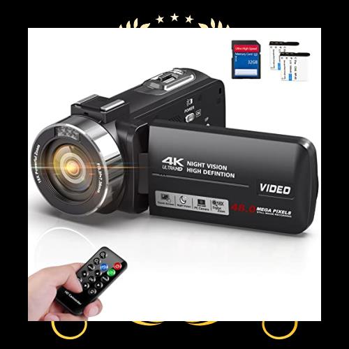 Keculbo ビデオカメラ 4K 48MP 30FPS18X