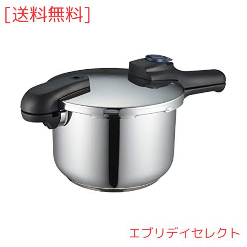 パール金属 圧力鍋 5.5L IH対応 3層底 切り替え式 レシピ付 クイックエコ H-5042 ステンレス鋼 フラストレーション・フリー・パッケージ