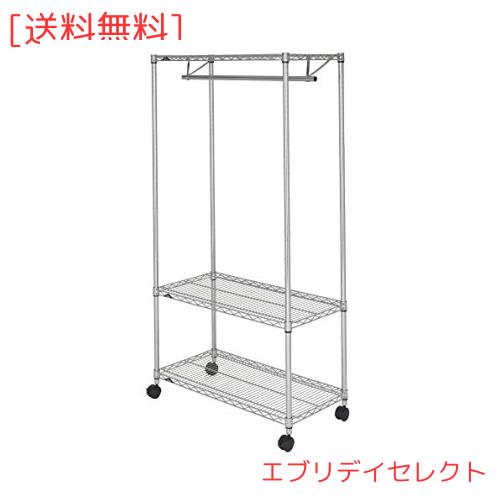 ドウシシャ ルミナス レギュラー ラック スチールラック 収納棚 幅90 3段 隙間収納 防錆加工 業務用 耐荷重250kg (棚板1枚あたり) キャスの通販は