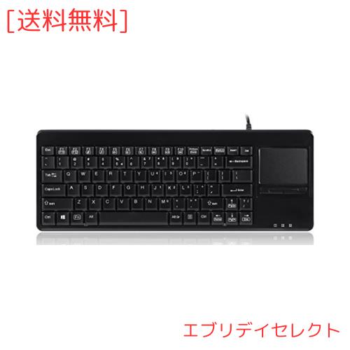 Perixx ペリックス PERIBOARD-515HPLUS キーボード タッチパッド搭載 有線 USBハブ２個付 サイズ：370x138x23mm 19インチラック対応 業務