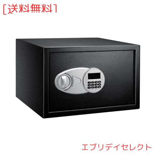 Amazonベーシック 金庫 家庭用 業務用 電子式 33L (幅27 cm x 奥行37cm x 高さ43 cm) スチール ブラック