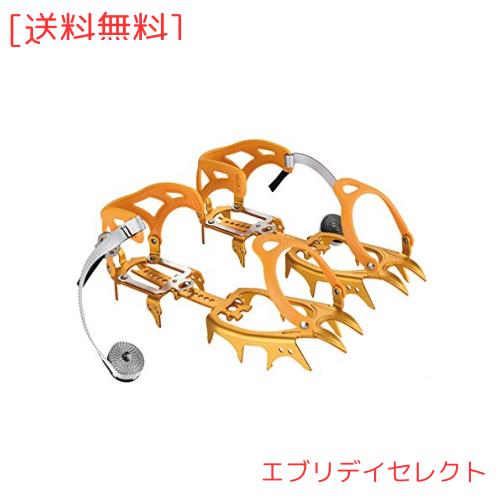 BRS アルミニウム合金 超軽量 14歯雪山アイゼン 氷氷グリッパー アイゼンクライミング (ゴールデンー(Golden))