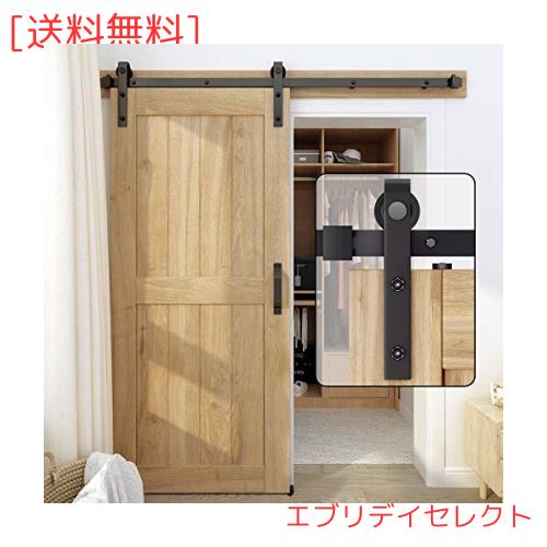 ZEKOO 吊り引き戸レール バーンドア金具 引き扉 6.6 FT (2.00メートル) トラックレール 引き違いドア 室内ドア リフォームドア ソフトク