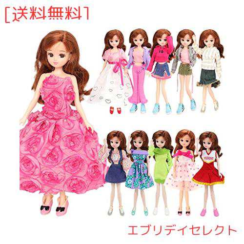Barwa 22？人形用服 リカちゃん人形用ドレス ランダム5枚服