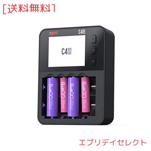 ISDT C4 EVO 電池充電器 スマート バッテリー 急速充電器 ミニ四駆 1-6S Lipo AA/AAA 単3・単4ニッケル水素バッテリー 18650 バッテリー の通販は