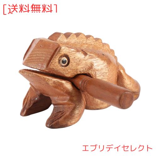 Kingsie カエル 木製 縁起物 ギロ 打楽器 楽器 音が出る かえる タイ