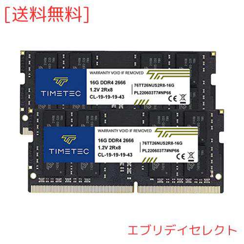 Timetec Hynix IC ノートPC用メモリ DDR4 2666MHz PC4-21300 260 Pin SODIMM (32GB Kit)の通販は 8,186円