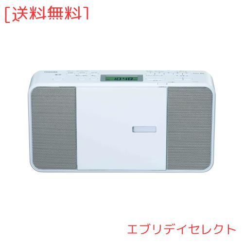 東芝 CDラジオ TY-C251(W) コンパクト スリム ボディー 縦型 ワイドFM 対応 外形寸法 280×149×63mm 質量 約1.2kg