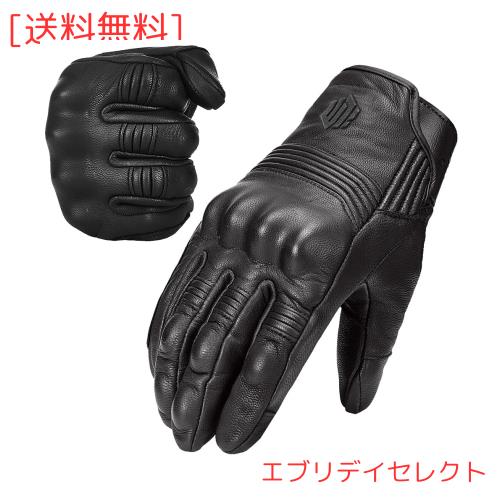 ILM バイク グローブ 革 春夏秋 本革（ヤギ革）柔軟 スマホ対応 タッチパネル アウトドア オートバイ手袋 革手袋 ハードプロテクター ナの通販は