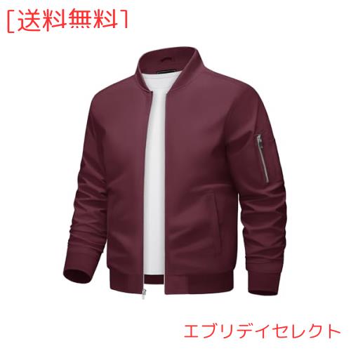 [KEFITEVD] ジャケット メンズ カジュアル ジップアップ アウター 薄手 スタジャン ゆったり ブルゾン ミリタリー ボンバージャケット 通