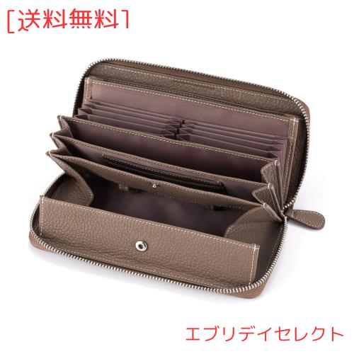 [LUCKYSGY] 多機能 財布 牛革 レシート すっきり 長財布 レディース カード18枚 大容量 本革 ラウンドファスナー ウォレット BOX型小銭入