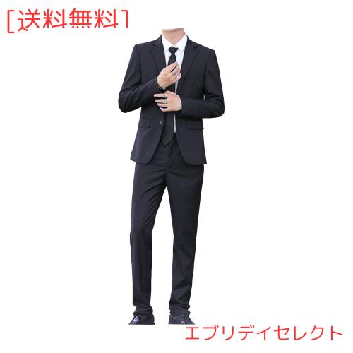 [Kira Sutsu] スーツ メンズ 2点セット 上下セット ジャケット スラックス 無地 2つボタン 礼服 結婚式 就職スーツ パーティー カジュア