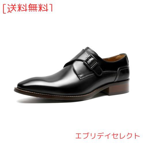 [フォクスセンス] ビジネスシューズ 革靴 モンクストラップ 紳士靴 メンズ 本革 プレーントゥ ドレスシューズ ブラック 27.0cm C183-01の通販は