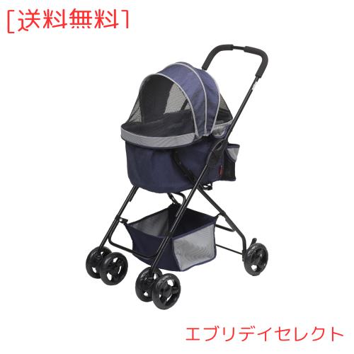 ジェックス わんわんカート スーパーライト 軽量3.6kg 自立式 ペット用カート デニム 犬用