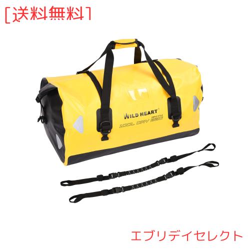 WILD HEART 防水バッグ ダッフルバッグ 40L 66L 100L 溶接シームショルダーストラップ付き バインディングロープ カヤック キャンプ ボー